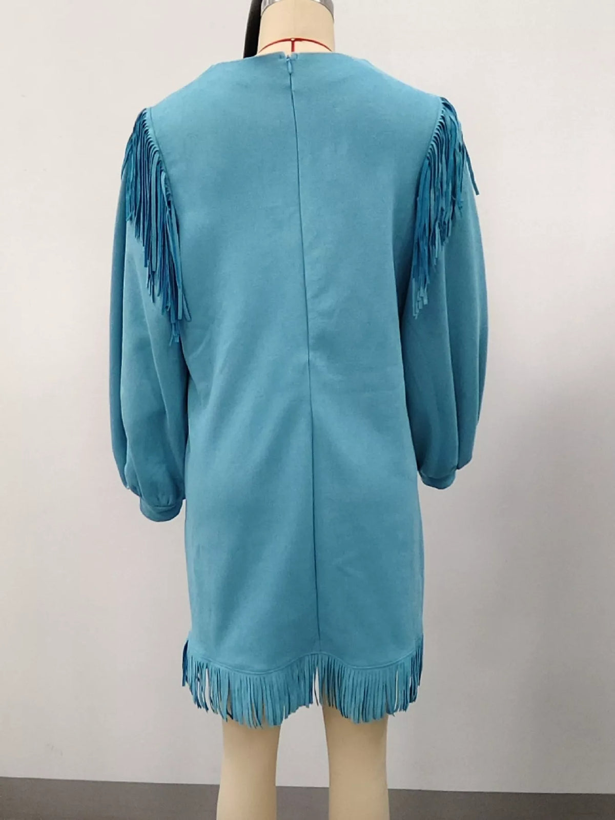 Round neck long sleeve mini dress, product view