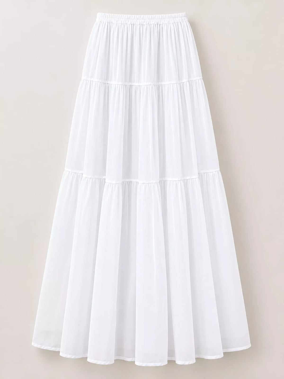 High-Waisted Tiered Pleated Maxi Skirt, front view