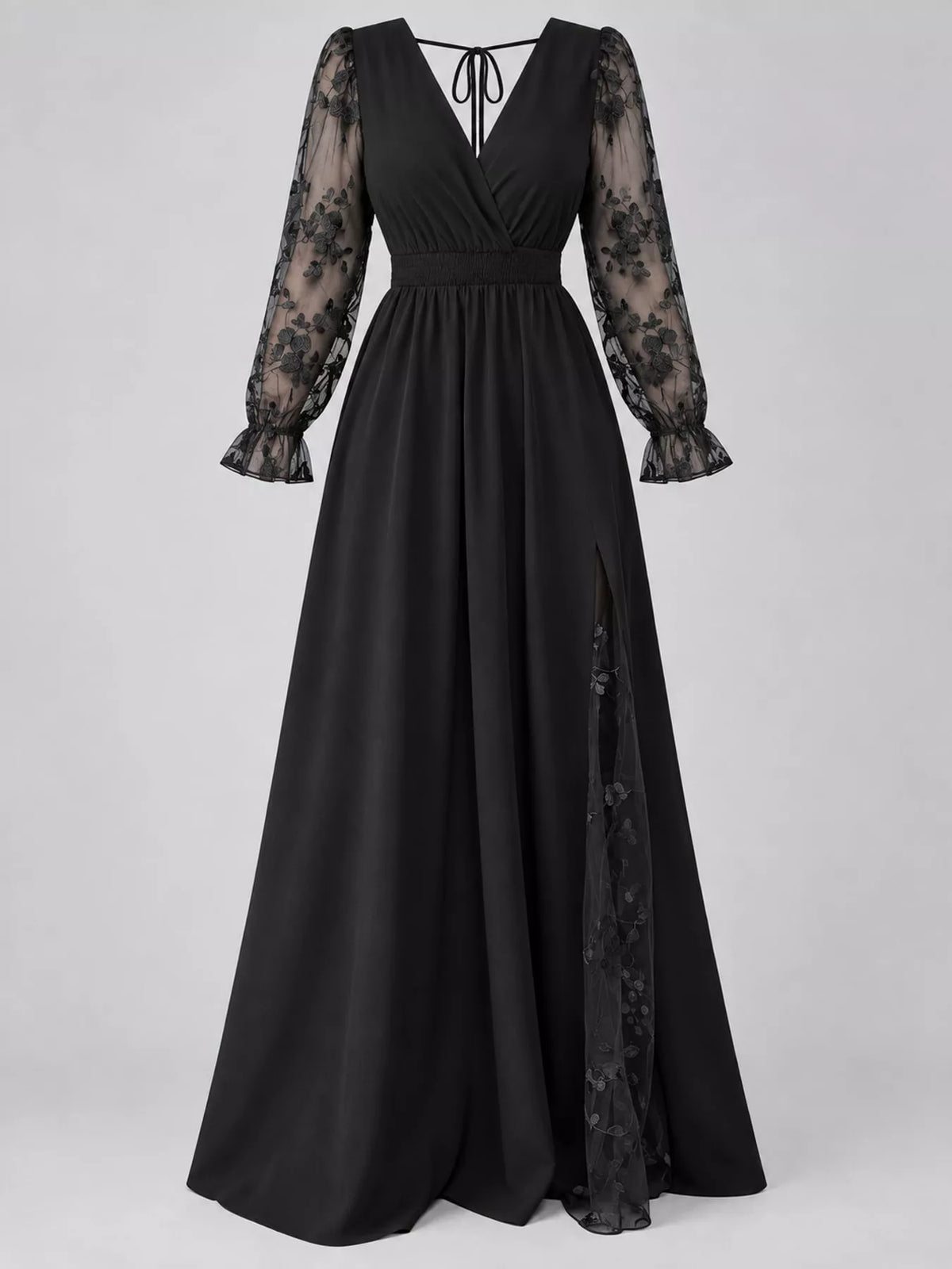 V-neck long sleeve maxi dress, product view