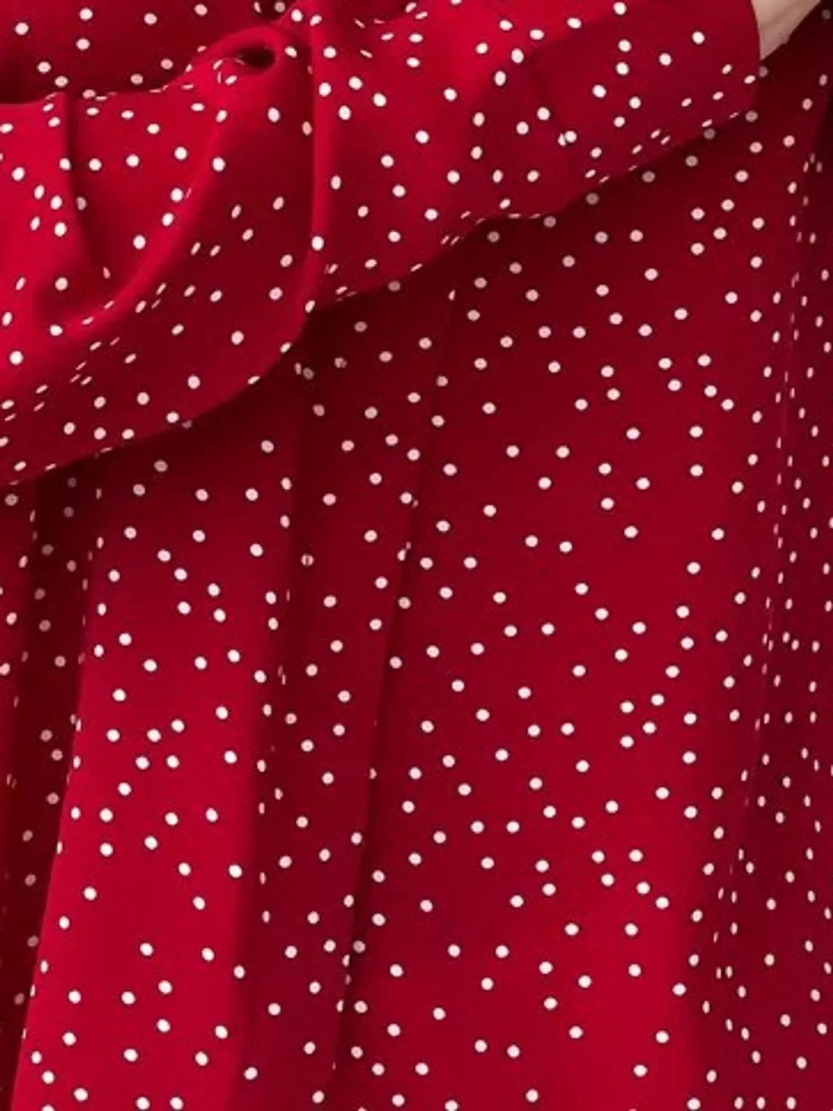 Button-up shirt, red dotted cuff detail