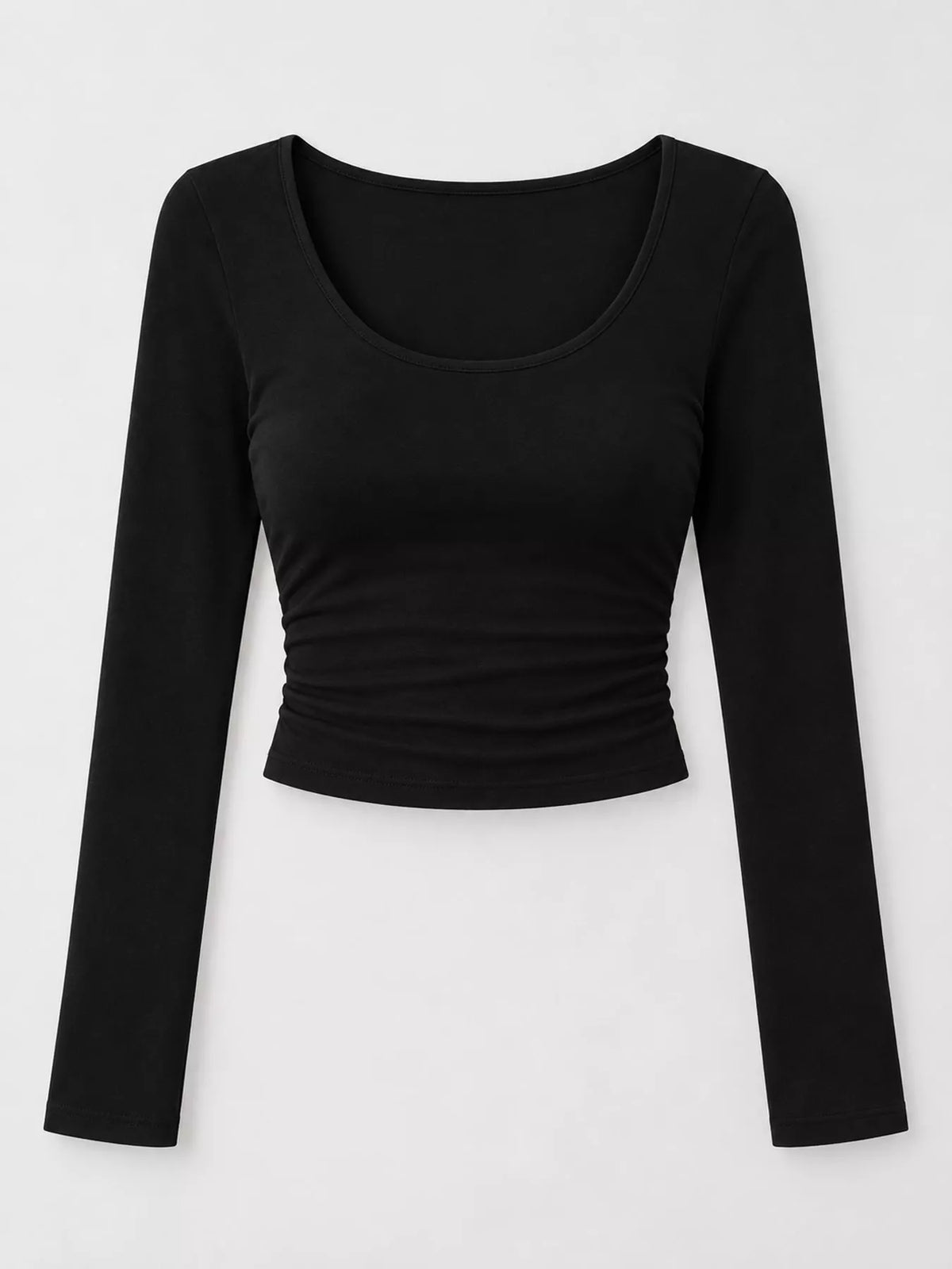 Black u-neck cropped t-shirt