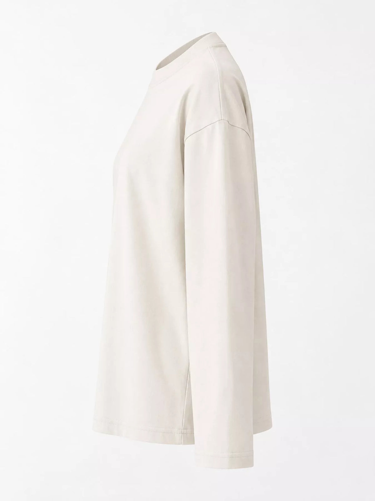 Solid Long-Sleeve Crew Neck T-Shirt — side view