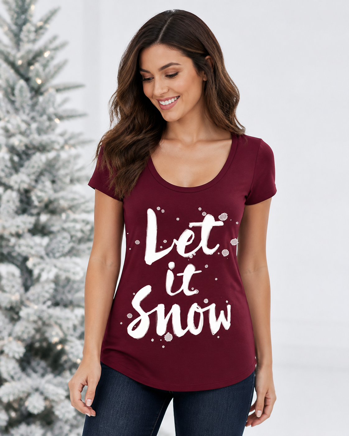 Niobe Clothing Let It Snow Holiday Graphic T-Shirt - T-Shirts holiday