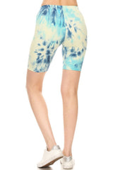 Sky Blue Tie Dye Biker Shorts
