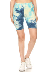 Sky Blue Tie Dye Biker Shorts