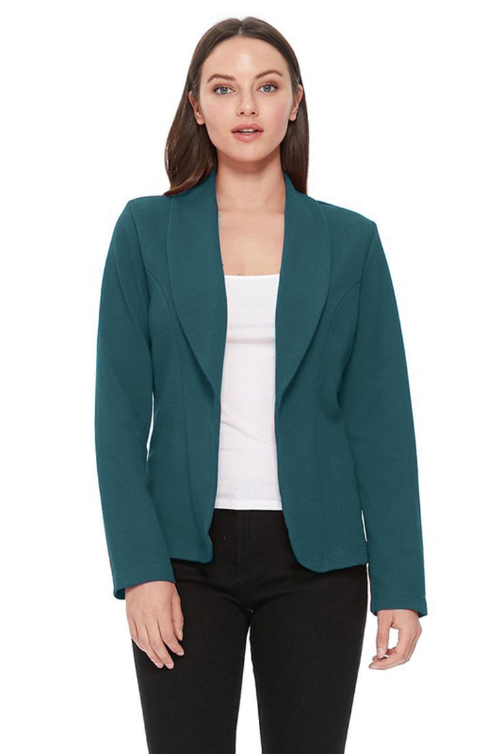Zenana Lightweight Casual Open Front Blazer - Pea Coats sb_outerwear