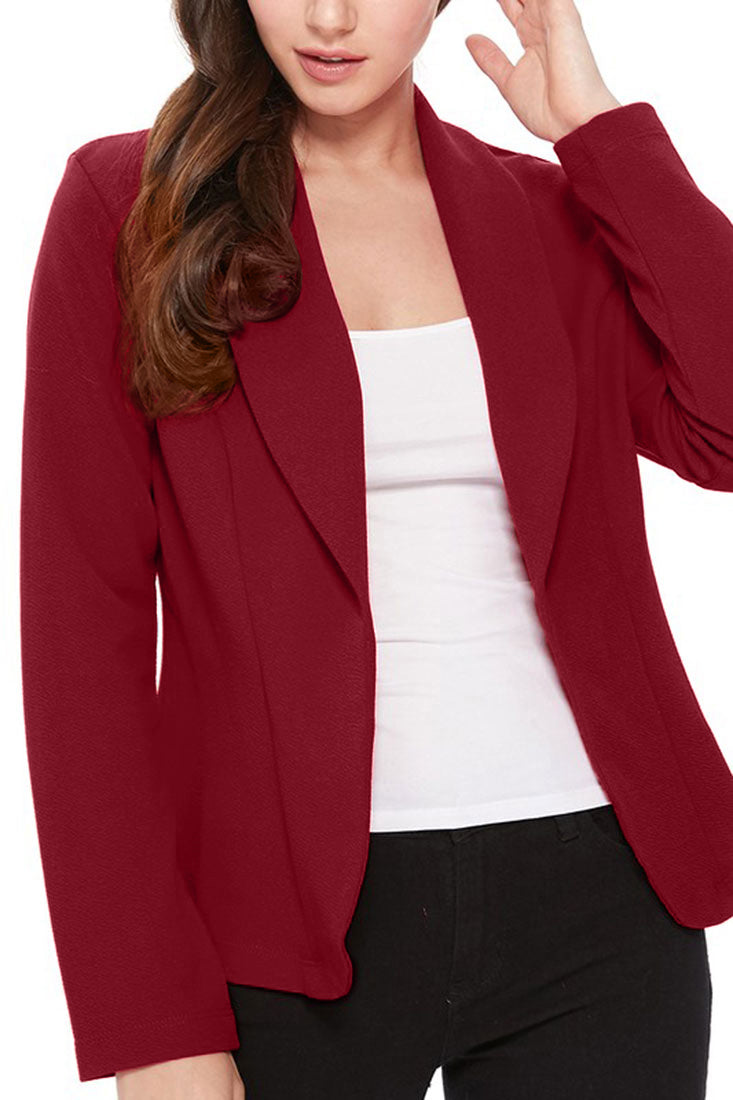 Zenana Lightweight Casual Open Front Blazer - Pea Coats sb_outerwear