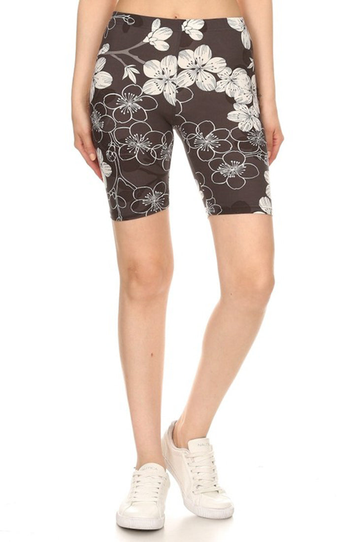 Love It Grey Floral Biker Shorts - Legging Shorts p_bikershorts