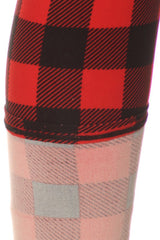 Gingham Red Plaid Leggings leggings- Niobe Clothing