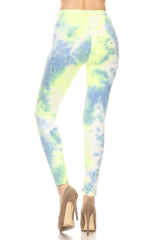 Neon Blue Tie Dye Leggings