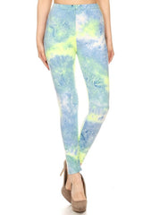 Neon Blue Tie Dye Leggings