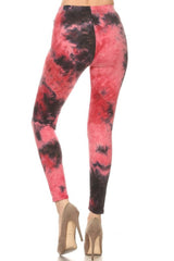 Pink Grey Tie Dye Leggings