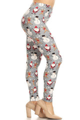 Niobe Clothing Grey Christmas Design Leggings - leggings