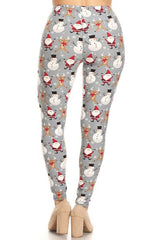 Niobe Clothing Grey Christmas Design Leggings - leggings
