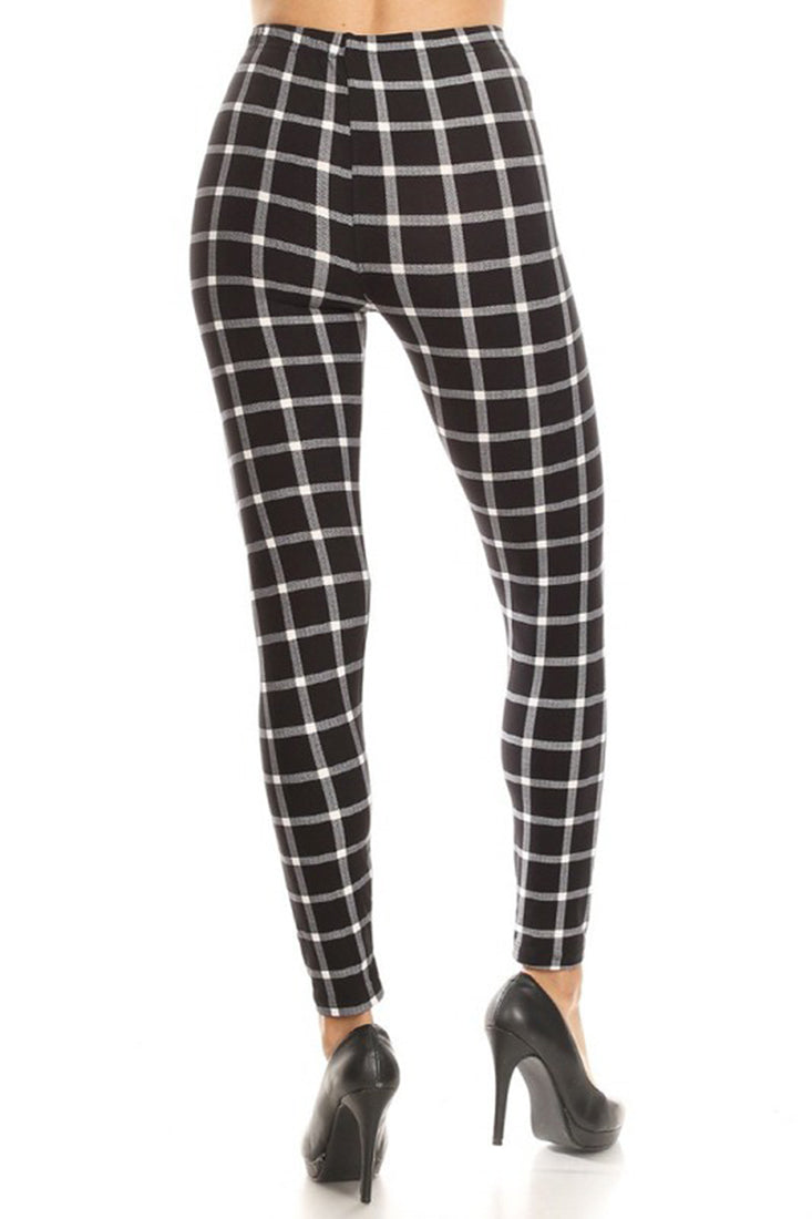 Niobe Clothing Black White Shepherd Check Leggings - Leggings p_leggings