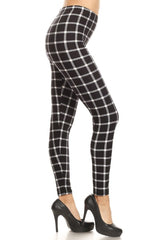 Black White Shepherd Check Leggings leggings- Niobe Clothing