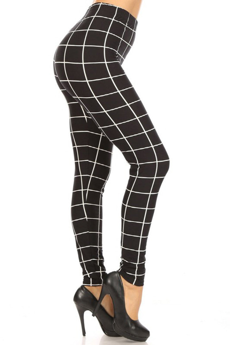 NUVULA QUEEN CHECKERED BLACK AND WHITE LEGGINGS – ISOF