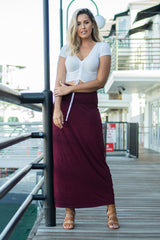 Draped Rayon Maxi Skirt