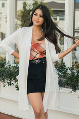 Long Sleeve Draped Long Cardigan