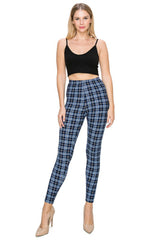 Blue Multi Plaid Leggings