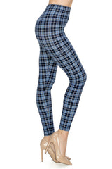 Blue Multi Plaid Leggings