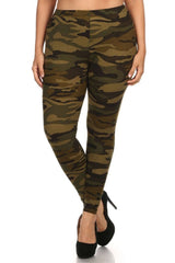 Army Design Plus Size Leggings leggings- Niobe Clothing