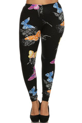 Vibrant Butterfly Design Leggings leggings- Niobe Clothing
