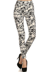 Niobe Clothing Cream Skull Print Lined Leggings - leggings