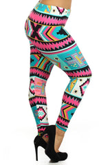 Niobe Clothing Retro Design Plus Size Leggings - leggings