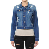 Classic Crop Vintage Distressed Denim Jacket Jackets- Niobe Clothing