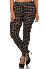 Black Grey Geo Houndstooth Leggings leggings- Niobe Clothing