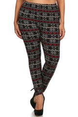 Niobe Clothing Pixel Snowflake Love Design Plus Size Leggings - leggings
