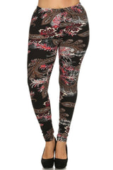 Niobe Clothing Paisley Design Plus Size Leggings - leggings