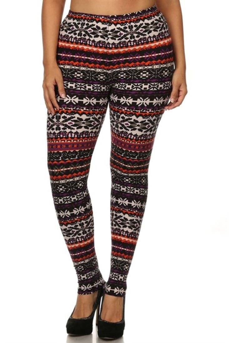 Niobe Clothing Sunrise Multi Design Plus Size Leggings - ps_printleggings