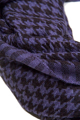 Niobe Clothing Soft Black/Blue Houndstooth Pattern Infinity Loop Scarf - Scarves