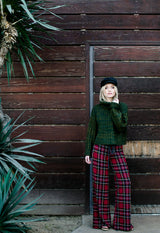 12Pm Mon Ami Red Plaid Casual Lounge Pants - pants