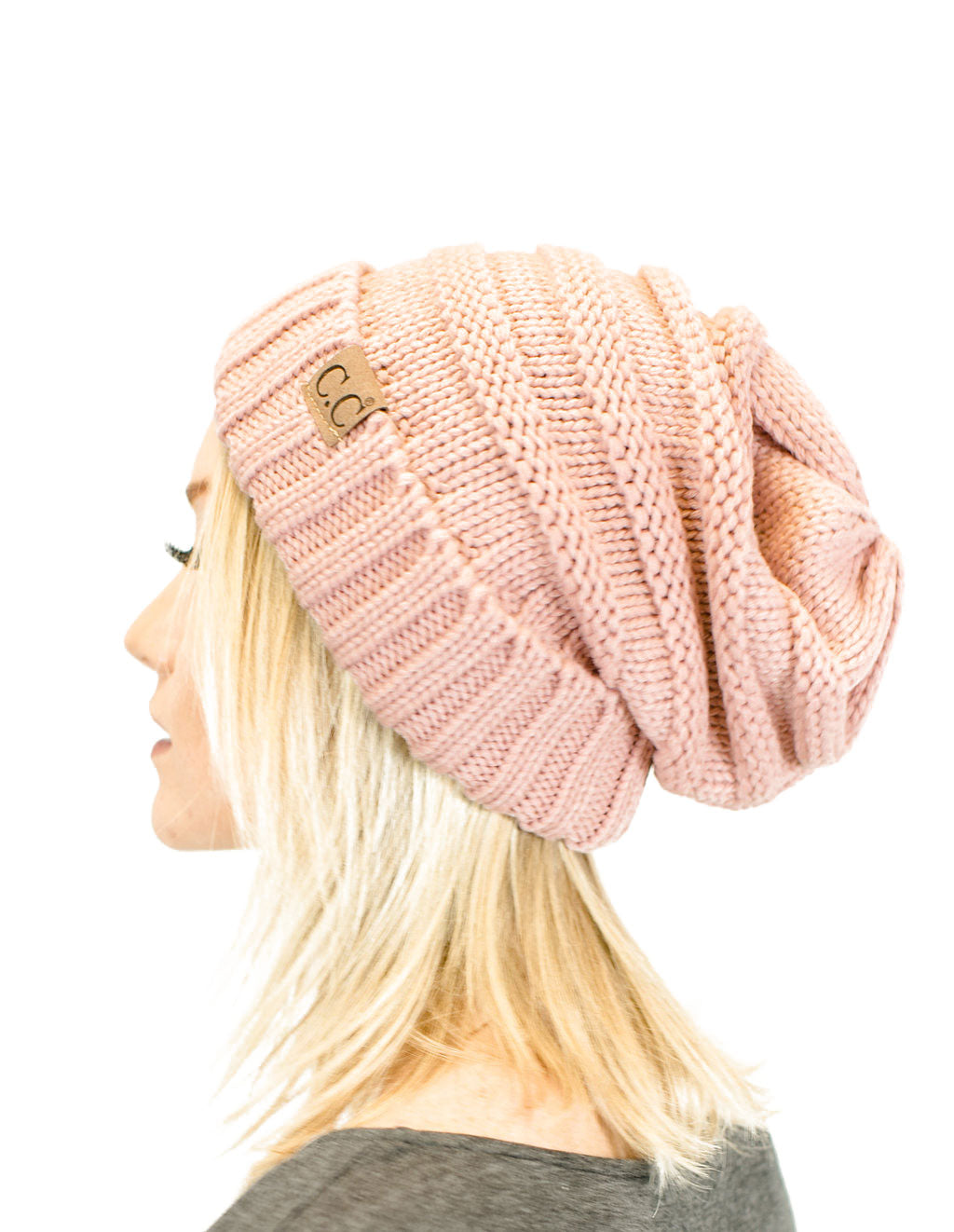 Unisex Solid Oversized Slouchy Knit Beanie