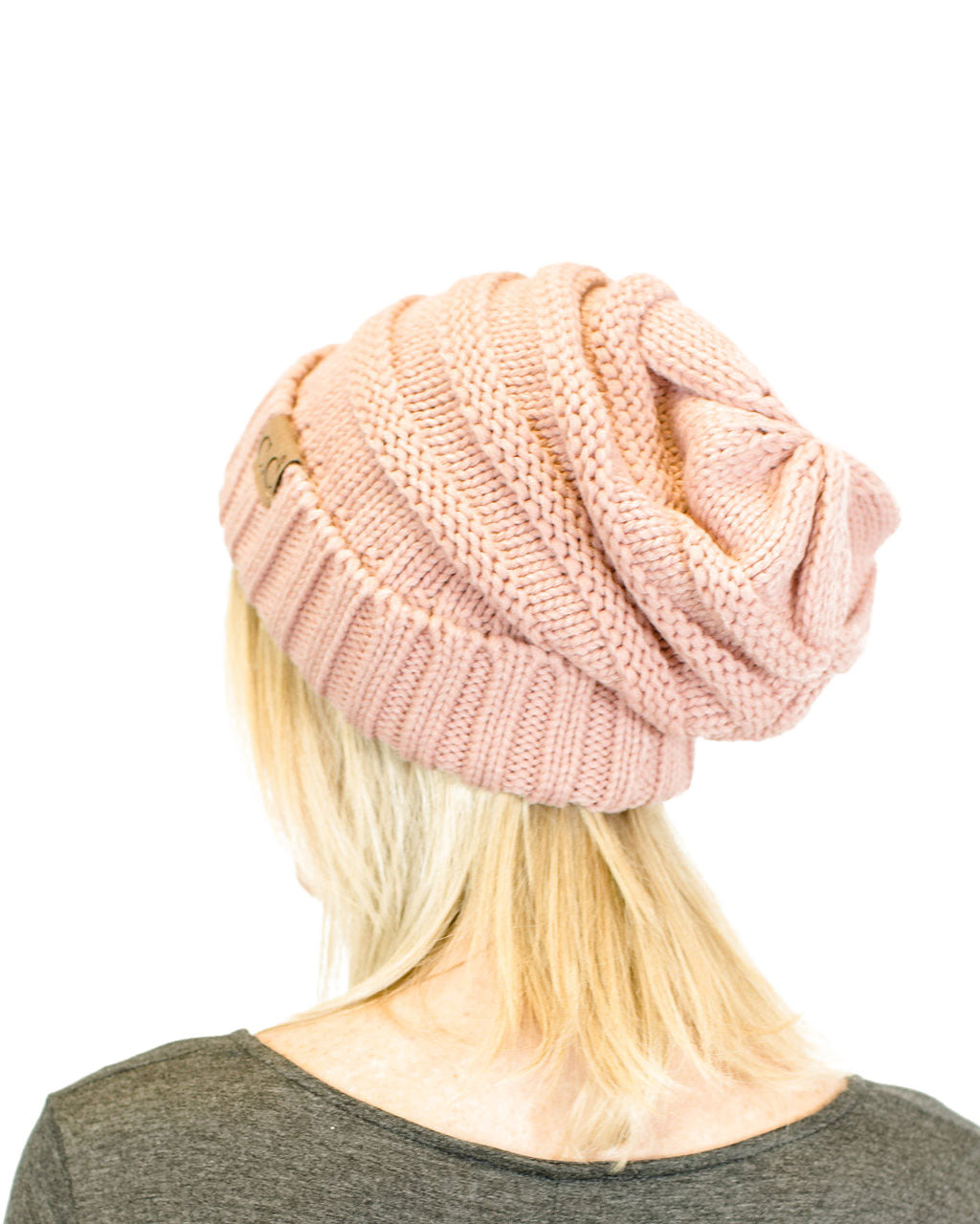 Unisex Solid Oversized Slouchy Knit Beanie