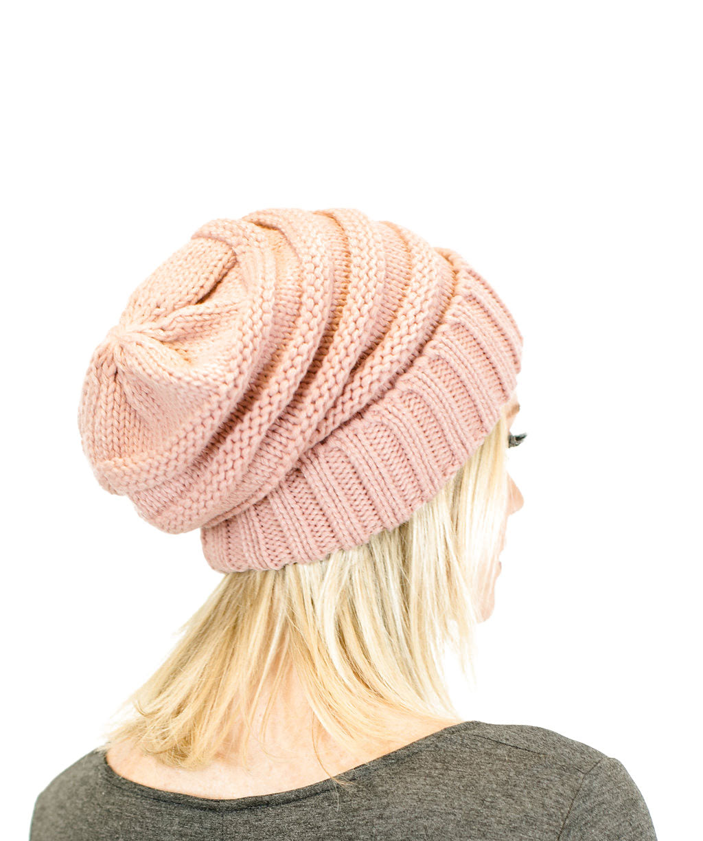 Unisex Solid Oversized Slouchy Knit Beanie