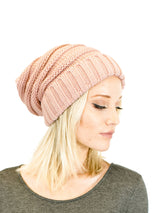 Unisex Solid Color Knit Oversized Slouchy Beanie Hats- Niobe Clothing