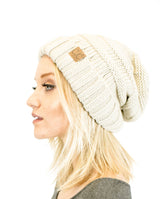 Unisex Solid Color Knit Oversized Slouchy Beanie Hats- Niobe Clothing