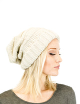 Unisex Solid Color Knit Oversized Slouchy Beanie Hats- Niobe Clothing
