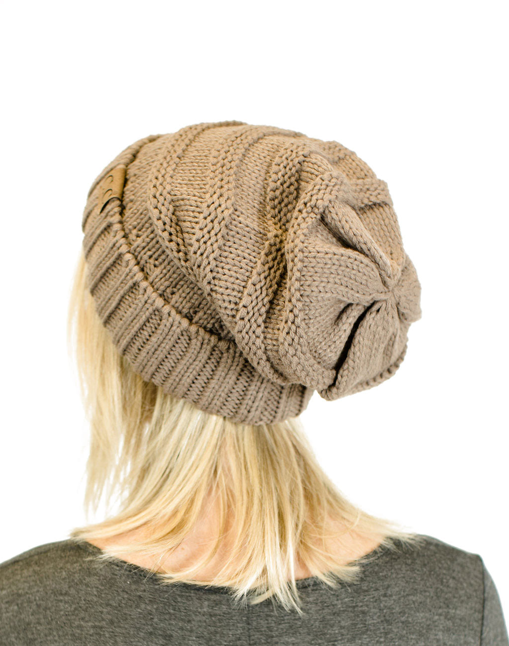 Unisex Solid Oversized Slouchy Knit Beanie