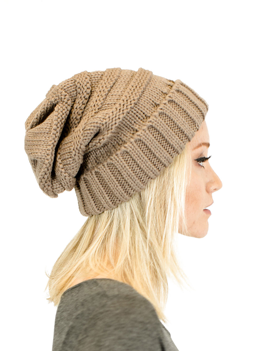 Unisex Solid Oversized Slouchy Knit Beanie