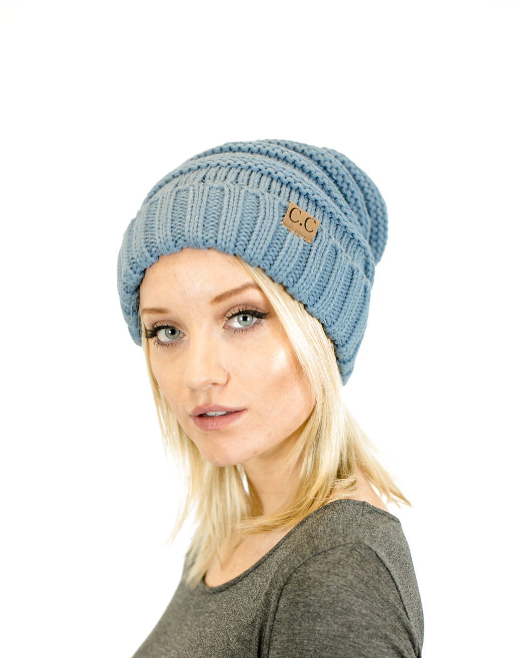 Unisex Solid Oversized Slouchy Knit Beanie
