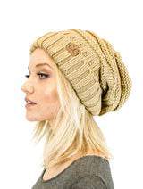 Unisex Solid Color Knit Oversized Slouchy Beanie Hats- Niobe Clothing