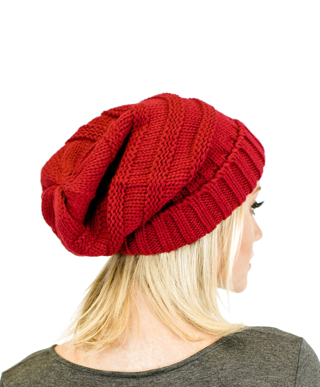 Unisex Solid Oversized Slouchy Knit Beanie