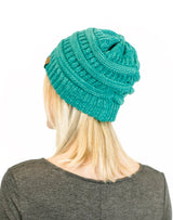 Two-Toned Unisex Soft Stretch Knit Slouchy Skull Beanie Hats- Niobe Clothing