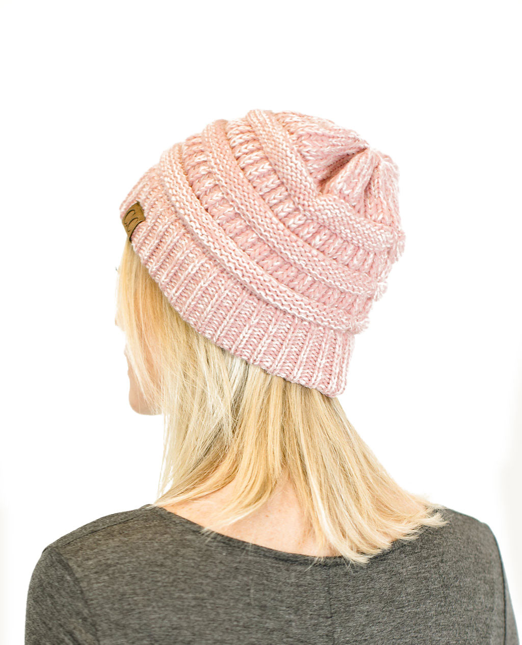 C.C. Two-Toned Unisex Soft Stretch Knit Slouchy Skull Beanie - Beanies Hats