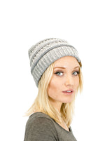Two-Toned Unisex Soft Stretch Knit Slouchy Skull Beanie Hats- Niobe Clothing
